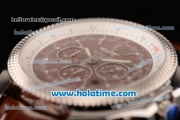 Breitling Bentley Barnato Chrono Swiss Valjoux 7750-SHG Automatic Stainless Steel Case with Brown Leather Bracelet and Brown Dial
