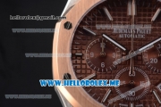 Audemars Piguet Royal Oak Miyota Quartz Two Tone Case/Bracelet with Brown Dial and Stick Markers