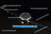 BlancPain Villeret Moonphase & Complete Calendar Miyota 9015 Automatic Steel Case with Blue Dial Roman Numeral Markers and Blue Genuine Leather Strap (EF)