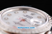 Rolex Datejust Oyster Perpetual Swiss ETA 2836 Automatic Movement White Dial with Diamond Markers and Diamond Bezel