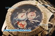 Breitling Super Avenger Working Chronograph Quartz with Black Dial and Silver Case