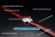 Cartier Ballon Bleu De Swiss ETA 2671 Automatic Steel Case Red Dial With Roman Numeral Markers Red Leather Strap - 1:1 Original