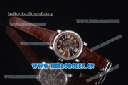 Cartier Rotonde de Cartier Astrotourbillon Asia 2813 Automatic Steel Case with Brown Dial Roman Numeral Markers and Brown Leather Strap