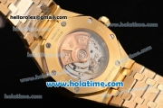 Audemars Piguet Royal Oak Swiss ETA 2824 Automatic Full Yellow Gold with Gold Sitck Markers and Blue Dial - 1:1 Original