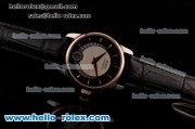 Mido Baroncelli II Swiss ETA 2824 Automatic Two Tone Case with Black Leather Strap and Black Dial