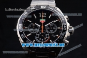 Tag Heuer Formula 1 Chronograph Miyota Quartz Stainless Steel Case/Bracelet with Black Dial and Stick/Arabic Numeral Markers