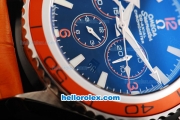 Omega Seamaster Co-Axial Swiss Valjoux 7750 Automatic Movement Steel Case with Black Dial and Orange Bezel-White Stick Markers