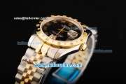 Rolex Datejust Oyster Perpetual Automatic Movement Black Dial with Diamond Gold Bezel and Two Tone Strap