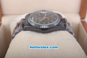 Rolex Day-Date Oyster Perpetual Automatic Full PVD with Black Dial and White Marking-Big Calendar for lovers version