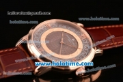 Vacheron Constantin Metiers D Art Miyota OS2035 Quartz Rose Gold Case with Brown Dial and Brown Leather Strap