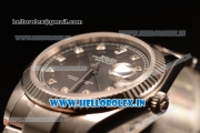 Rolex Datejust Oyster Perpetual Swiss ETA 2836 Automatic Steel Case Diamonds Markers With Black Dial Steel Bracelet (BP)