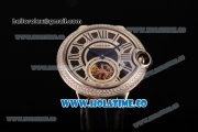 Cartier Ballon Bleu De Tourbillon Asia Automatic Steel Case with Black Dial and Roman Numeral Markers - Diamonds Bezel
