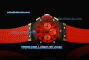 Hublot Big Bang Chronograph Swiss Valjoux 7750 Automatic Movement Red Dial with Black Bezel and Red Rubber Strap