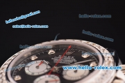 Rolex Daytona Swiss Valjoux 7750-SHG Automatic Steel Case/Strap with Black Dial and Diamond Bezel