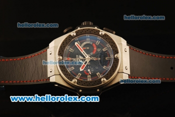 Hublot King Power Swiss Valjoux 7750 Automatic Steel Case with Black Dial and Black Rubber Strap