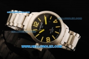 U-Boat Italo Fontana Left Hook Automatic Movement Full Steel with Yellow Markers and Black Dial