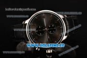 IWC Portuguese Chrono Miyota Quartz Steel Case with Grey Dial and Arabic Numeral Markers