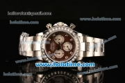 Rolex Daytona Chrono Swiss Valjoux 7750 Automatic Steel Case/Strap with Diamond Bezel and Brown MOP Dial