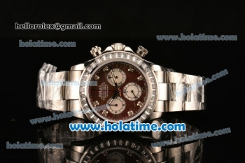 Rolex Daytona Chrono Swiss Valjoux 7750 Automatic Steel Case/Strap with Diamond Bezel and Brown MOP Dial