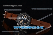 U-Boat Chimera Chrono Japanese Miyota OS10 Quartz PVD Case with Black Dial Arabic Numeral Markers and Brown Leather Strap