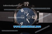 U-Boat Classico 45 Chronograph Miyota OS10 Quartz PVD Case with Black Dial Black Rubber Strap and Arabic Numeral Markers