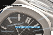 Patek Philippe Nautilus Miyota 9015 Automatic Full Steel with Dark Grey Dial and White Stick Markers