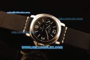 Panerai Luminor Marina Pam 318 Swiss ETA 6497 Manual Winding Steel Case with Black Dial and Black Leather Strap - 1:1 Original