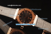 Hublot Classic Fusion Swiss ETA 2824 Automatic Rose Gold Case with Brown Dial and Black Leather Strap-1:1 Original