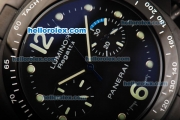 Panerai Luminor Regatta Pam 308 Automatic Movement PVD Case with Black Dial and PVD Strap