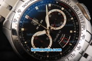 Tag Heuer SLR Mercedes-Benz Swiss Valjoux 7750 Automatic Movement Full Steel with Black Dial and Silver Stick Markers