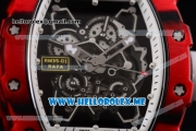 Richard Mille RM 35-01 RAFA Miyota 9015 Automatic PVD Case with Skeleton Dial and White Rubber Strap Dot Markers