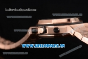 Audemars Piguet Royal Oak Offshore Seiko VK67 Quartz Rose Gold Case/Bracelet with Arabic Numeral Markers and Black Dial