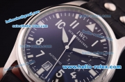 IWC Big Pilot Automatic Movement Steel Case with Black Dial and Black Leather Strap-Limited Edition