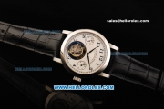 A.Lange&Sohne Swiss Tourbillon Manual Winding Movement Steel Case with White Dial and Black Leather Strap