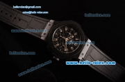 Hublot Big Bang Carbon Chrono Hub4100 Automatic Carbon Fiber Case with Stick Markers Carbon Fiber Dial and Black Leather Strap- 1:1 Original