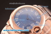 Cartier Ballon Bleu De Cartier Swiss ETA Quartz Full Rose Gold with Blue Dial and Roman Markers