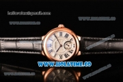 Cartier Ballon Bleu De Small Swiss Quartz Rose Gold Case with White Dial Black Roman Numeral Markers and Black Leather Strap