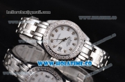 Rolex Datejust Pearlmaster Swiss ETA 2671 Automatic Full Steel with Diamond Bezel and White Dial