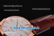 Omega De Ville Tresor Master Co-Axial Swiss ETA 2824 Automatic Rose Gold Case with Brown Leather Strap and White Dial