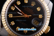 Rolex Datejust Automatic Movement with Diamond Marking and Black Dial