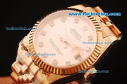 Rolex Datejust Automatic Movement Full Rose Gold with ETA Case and Diamond Hour Markers