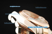 Rolex Datejust Automatic Movement Steel Case with White Dial and Rose Gold Bezel-Two Tone Strap