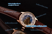 IWC Portuguese Asia 3836 Automatic Rose Gold Case and Brown Leather Strap Skeleton Dial