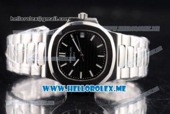 Patek Philippe Nautilus Jumbo Swiss ETA 2824 Automatic Stainless Steel Case/Bracelet with Black Dial and Stick Markers (BP)