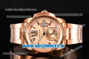 Cartier Calibre De Swiss ETA 2824 Automatic Full Rose Gold with Roman Numeral Markers and Rose Gold Dial