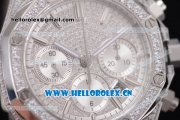 Audemars Piguet Royal Oak Chronograph Swiss Valjoux 7750 Automatic Steel/Diamonds Case with Diamonds Dial and Stick Markers Diamonds Bezel (EF)