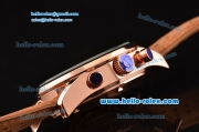 Tag Heuer Carrera Heritage Chrono Miyota OS10 Quartz Rose Gold Case with Brown Leather Strap Black Dial