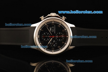 IWC Portuguese Yacht Club Automatic Movement Steel Case with Arabic Numerals and Black Rubber Strap