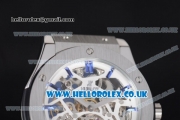 Hublot Classic Fusion Skeleton Asia Automatic Steel Case with Skeleton Dial and Blue Rubber Strap