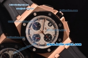 Audemars Piguet Royal Oak Offshore Chronograph Swiss Valjoux 7750-SHG Automatic Rose Gold Case with PVD Bezel and White Dial